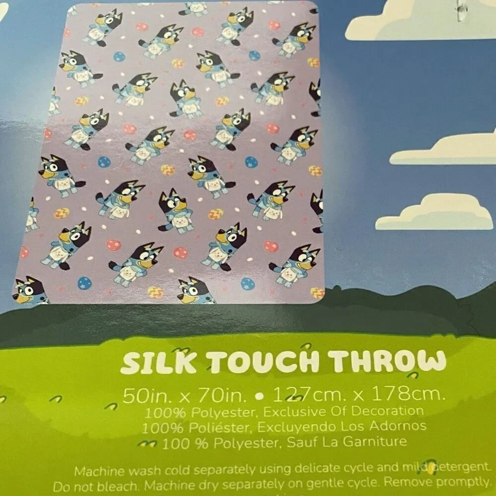 Disney Bluey Easter 50”x70” Silk Touch Throw Blanket New with Tags (b) New